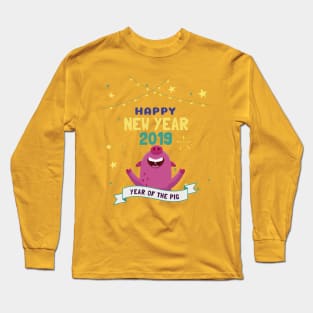 Happy New Year 2019 Year Of The Pig Shirt NYE T-Shirt Long Sleeve T-Shirt